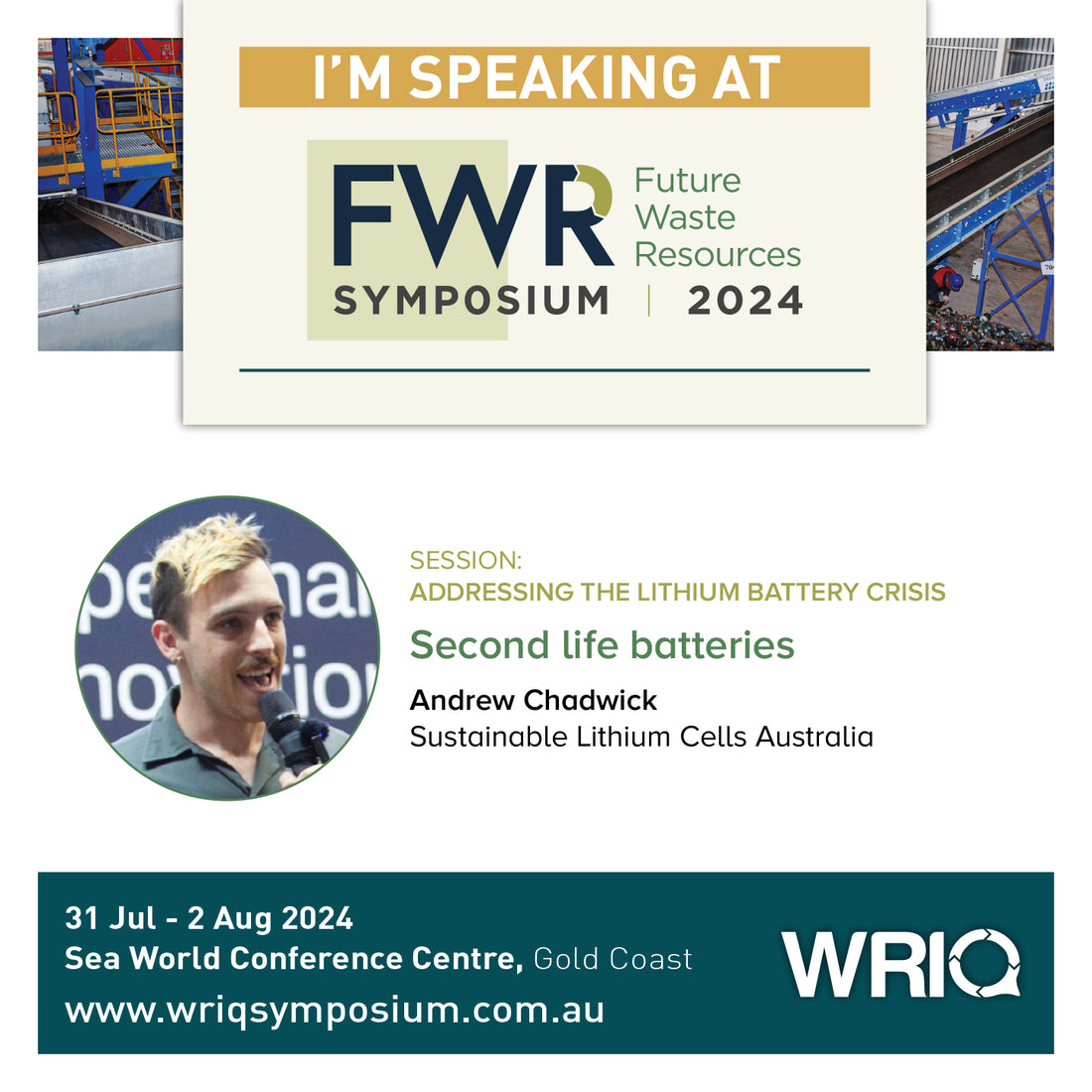 Andrew Chadwick speaking at the WRIQ Future Waste Resources Symposium 2024