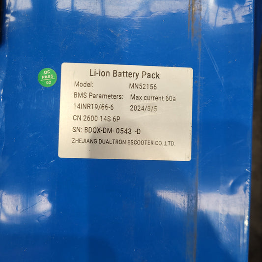 Model MN52156 Li-Ion Battery Pack 14S 6P 51.8V E-Scooter Battery