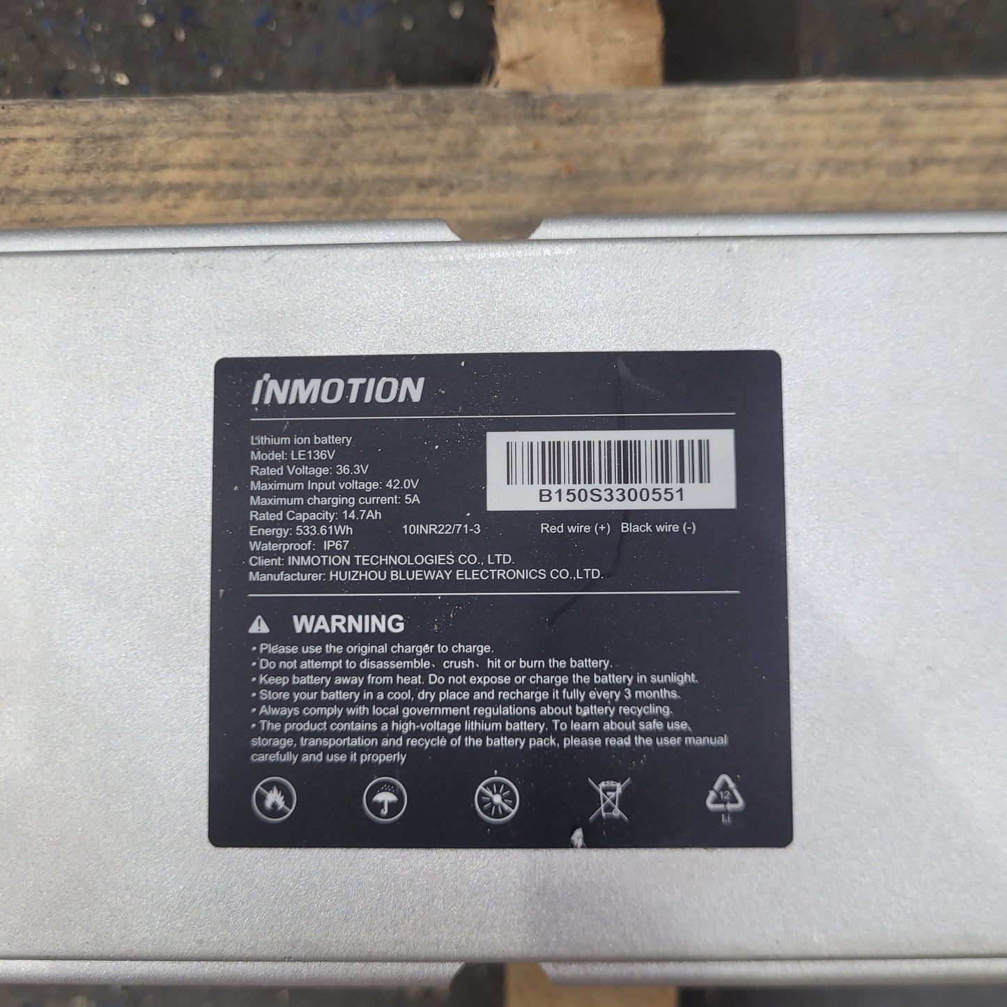 36.3V 14.7Ah INMOTION Lithium-ion Battery