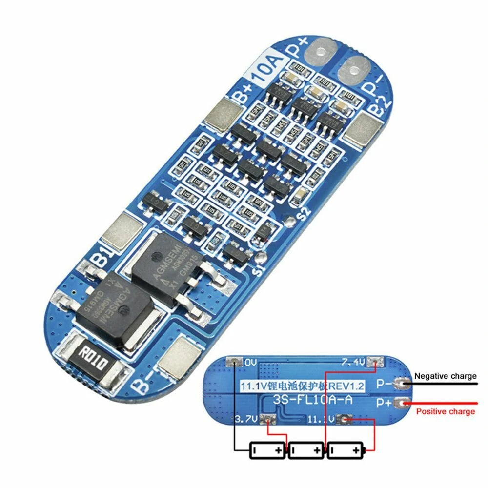 BMS: 3S 10A Lithium Li-ion