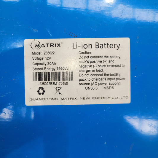 235022 Matrix 52v 30Ah Lithium-ion Battery