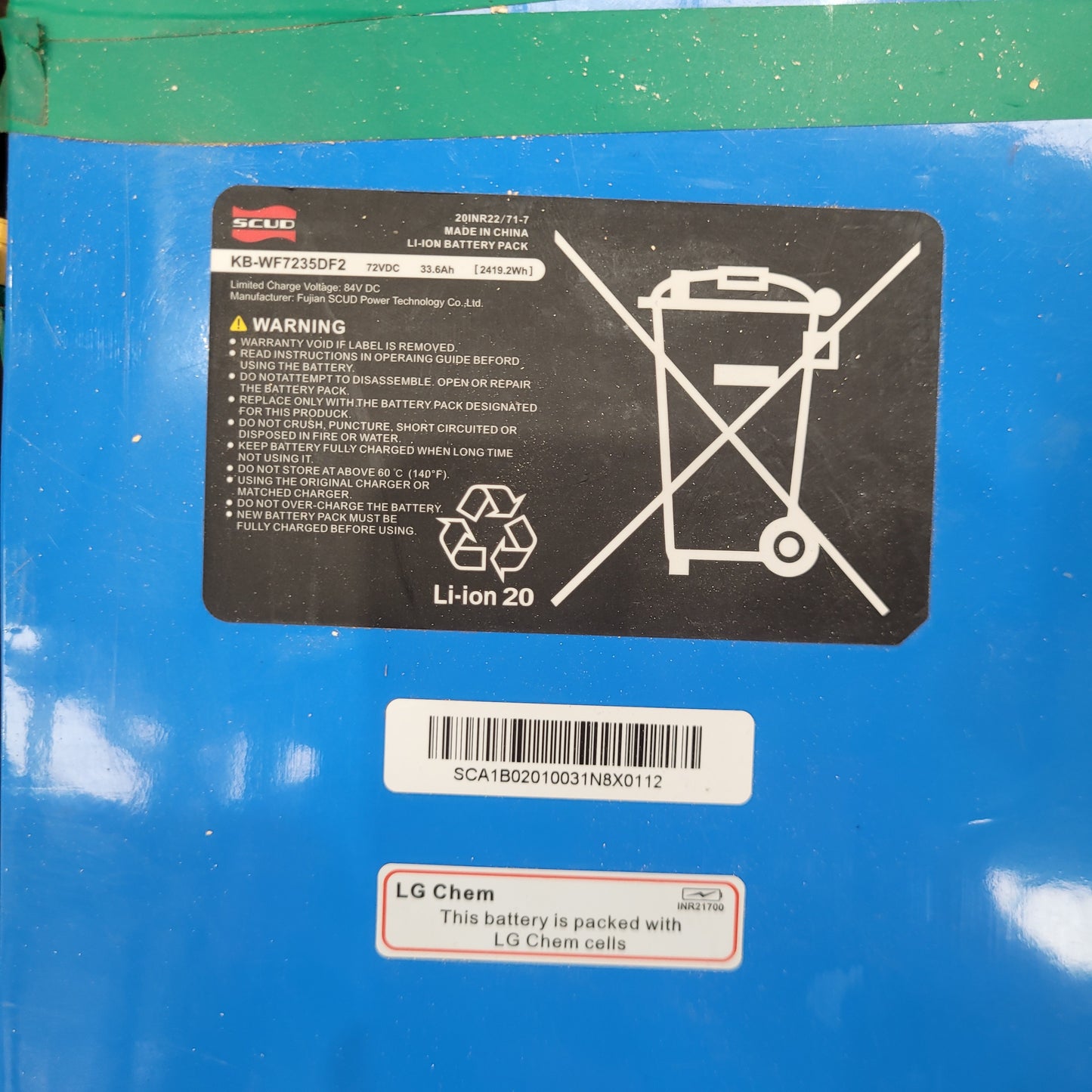 SCUD 72V 33.6Ah 2419.2Wh Lithium-ion Battery