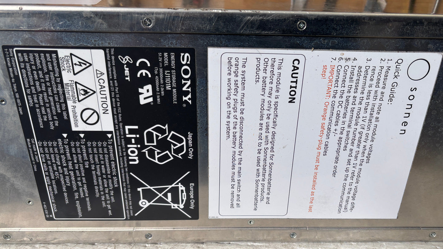Sony IJ1101M 1.2 kWh (LiFePO4) battery